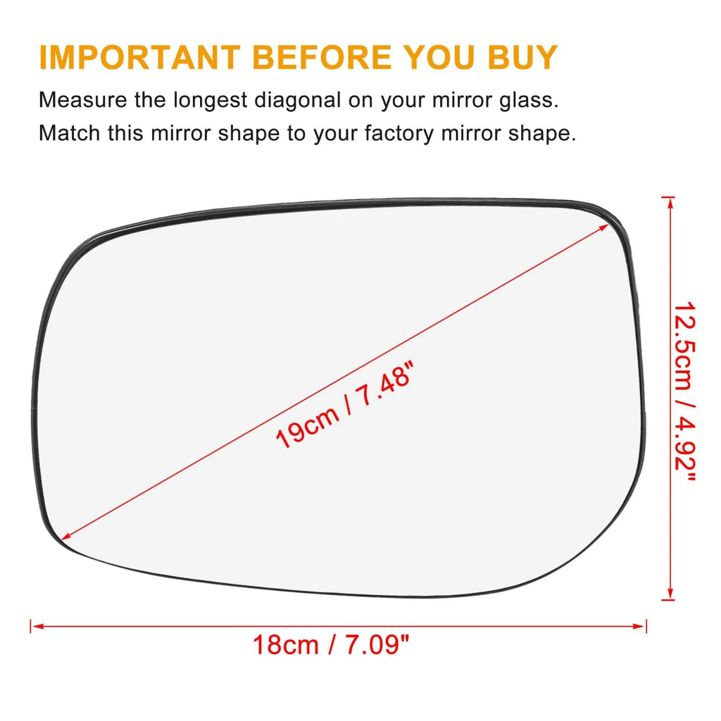 Left Side Heated Mirror Glass with Backing Plate 879090D260 for Toyota Yaris (2007–2011)