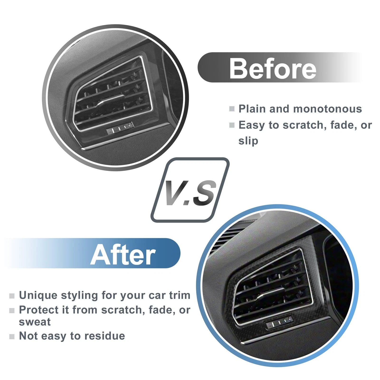 Set of 2 Air Condition Outlet Vent Trim Cover Frame for Volkswagen Tiguan 