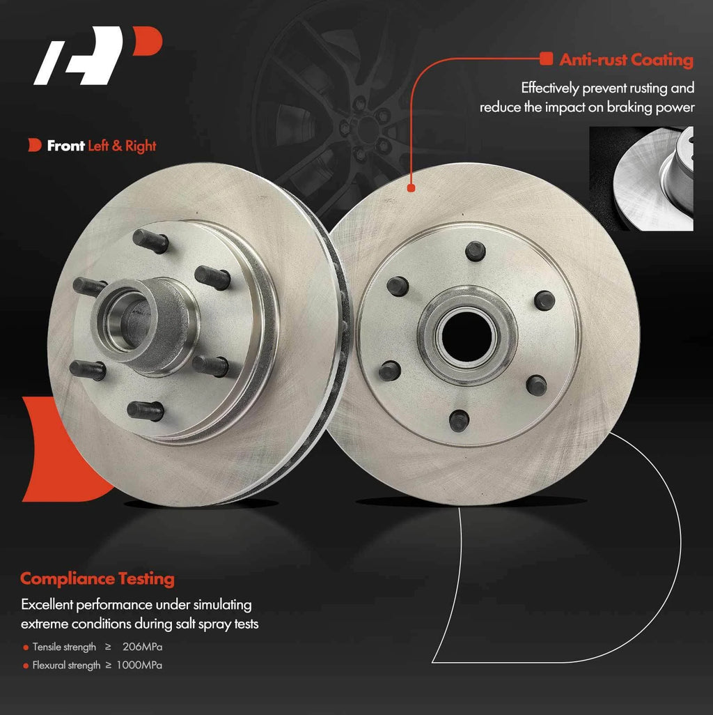 Front Disc Brake Rotors & Ceramic Pads for Chevy Express 2500 (1996-2002)