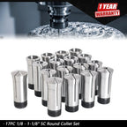 Set of 5C Round Collets for Various Machines (1/16 - 1-1/16")