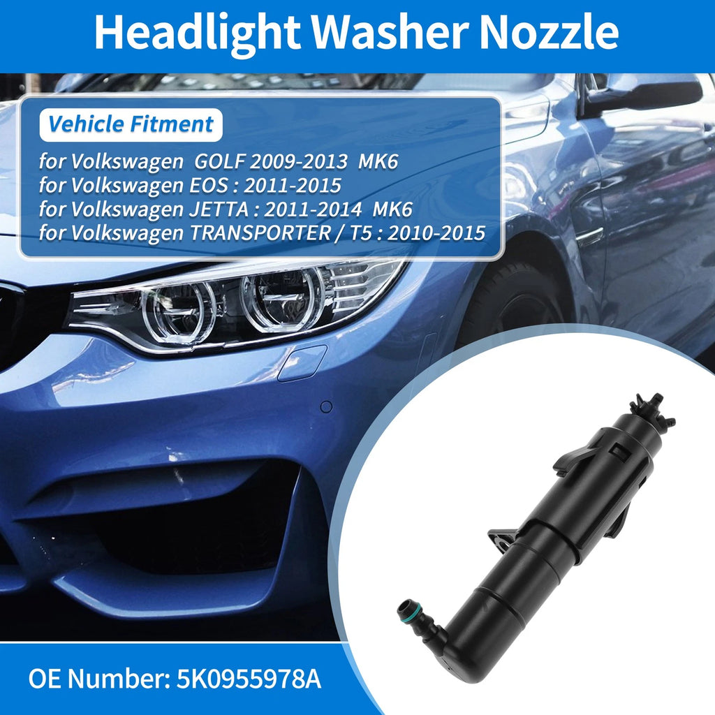 Set of 2 Headlight Washer Nozzles for Volkswagen Golf MK6 (2009–2014) 5K0955978A