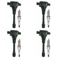 Set of 4 Ignition Coils + 4 Spark Plugs for Nissan Versa Note Tiida (2014–2019)