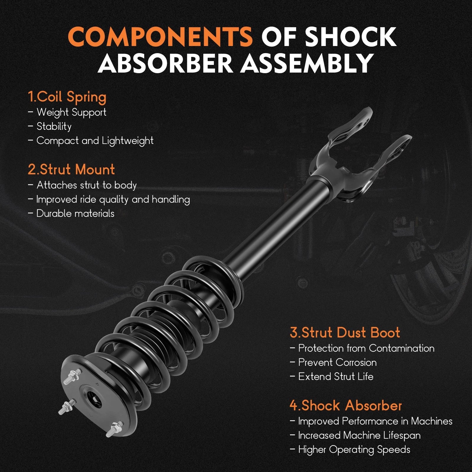 Front Complete Struts Shocks Spring & Mounts for Jeep Grand Cherokee (2011-2015)