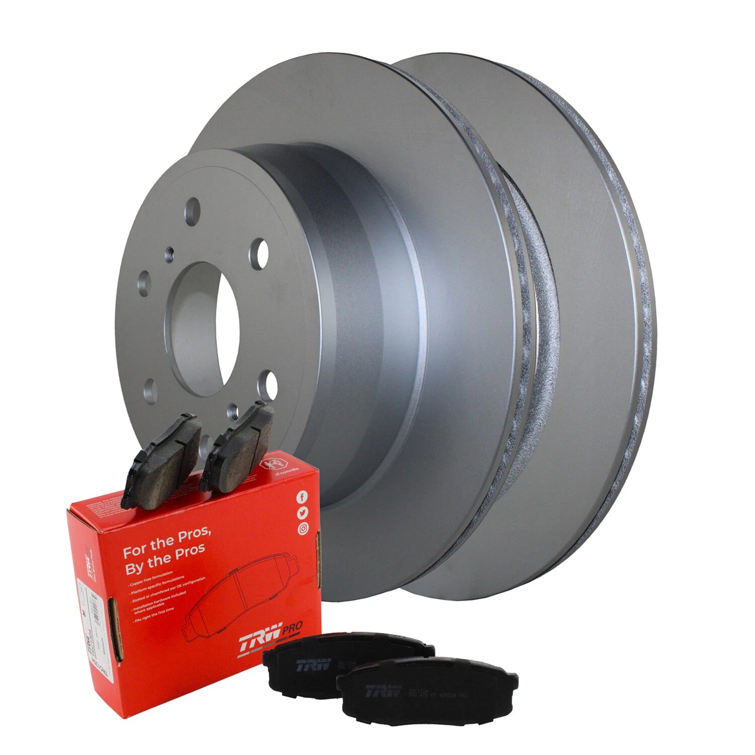 Rear Brake Kit 345mm Rotors & TRW Pro Ceramic Pads for Cadillac Chevrolet GMC