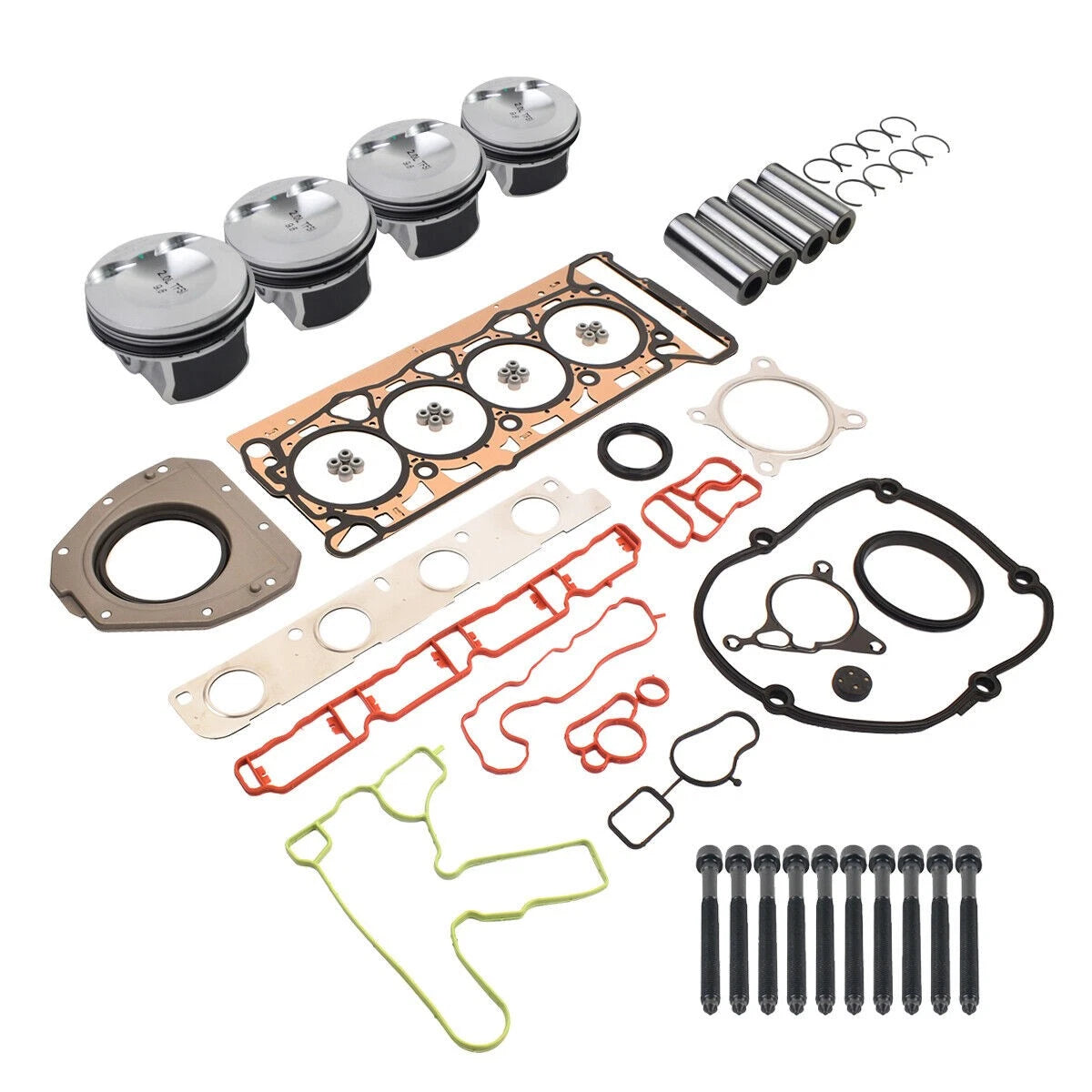 Piston and Head Gasket Set for Audi VW A4 Q5 Jetta GTI Passat EOS (2006-2016)