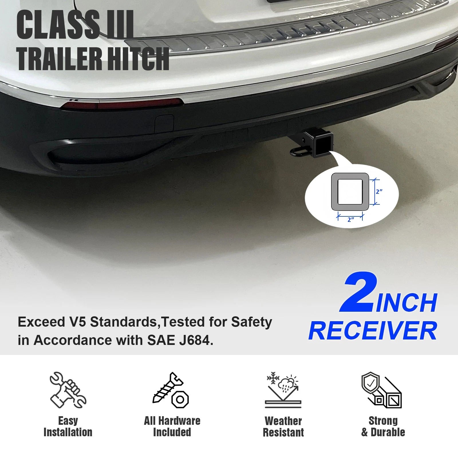 2 Inch Trailer Towing Hitch for Volkswagen Tiguan (2018–2024)