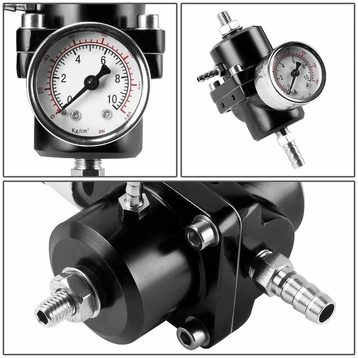 Adjustable Fuel Pressure Regulator Kit for Universal Vehicles (0-140psi)