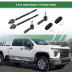 6pcs Front Suspension Kit Inner Outer Tie Rod End with Boot for Pontiac Torrent (2006–2009)