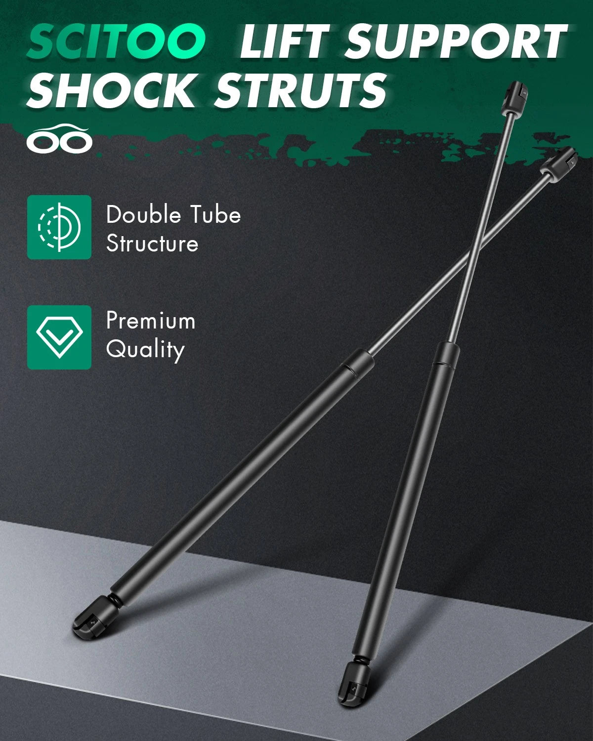 2Pcs Hood Gas Lift Supports Struts for Dodge Ram 1500 2500 3500 (2002–2010)