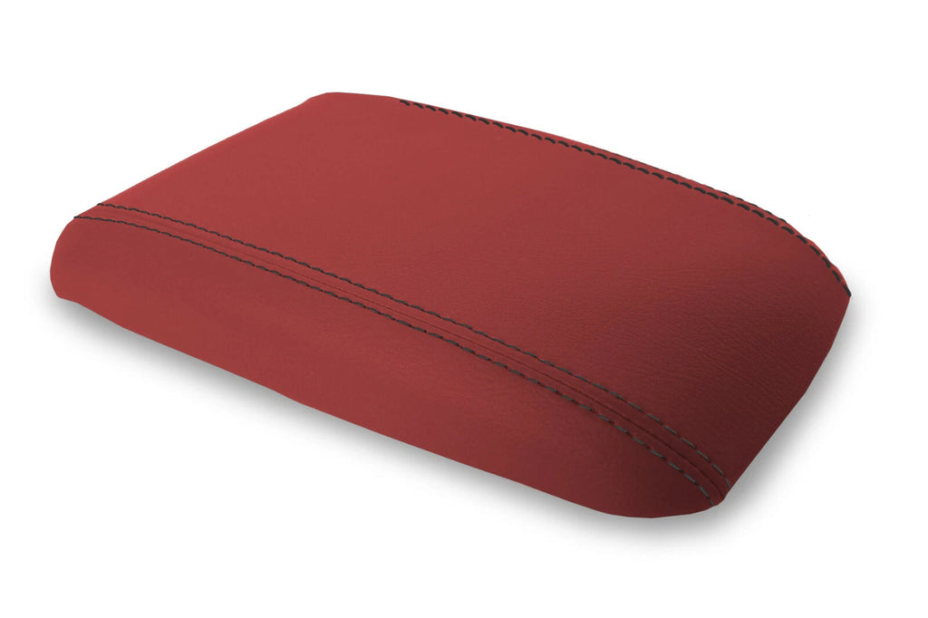Leather Console Lid Armrest Cover for Ford Mustang (1987–1993) Red