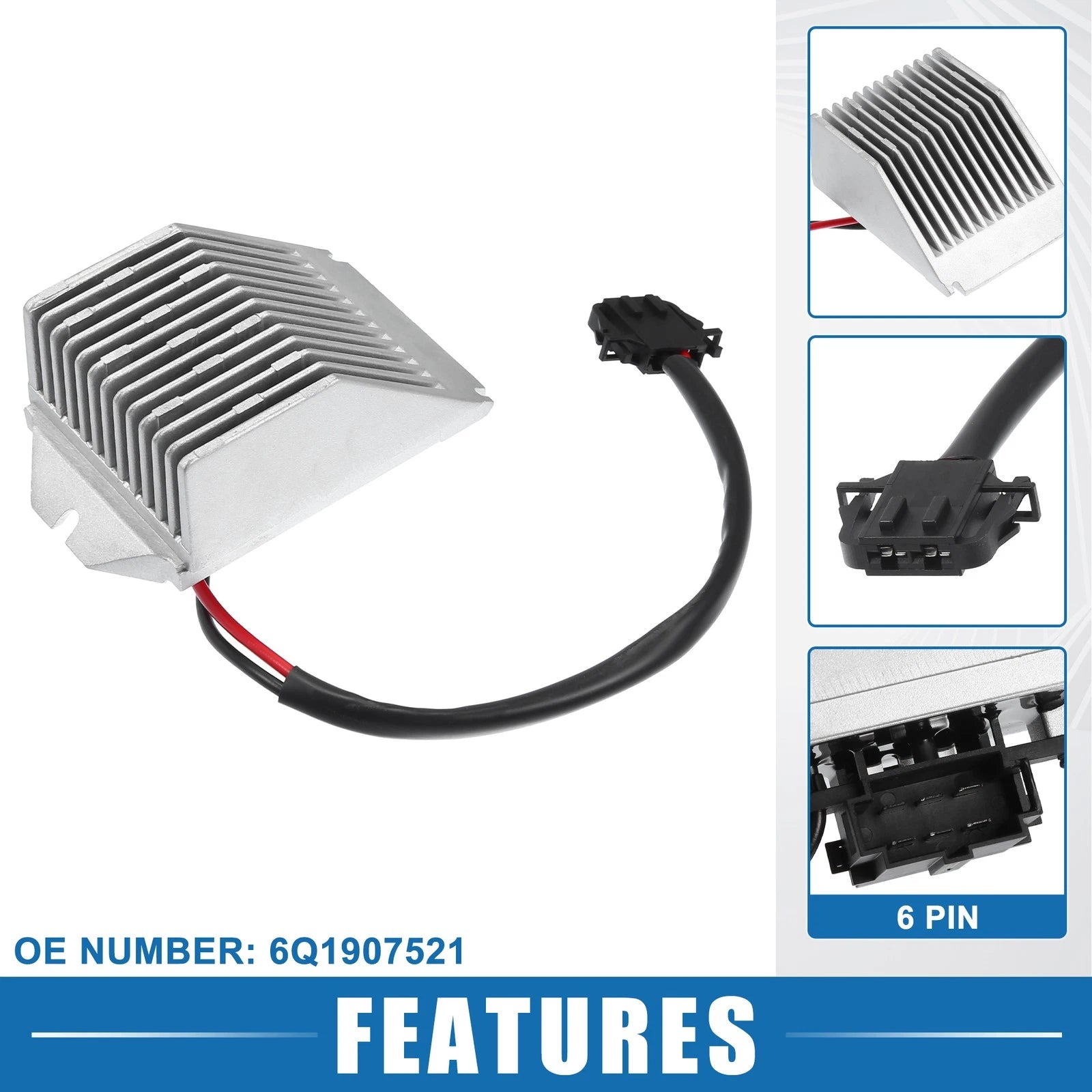 HVAC Heater Blower Motor Resistor No. 6Q1907521 for Audi A2 (2000–2005)
