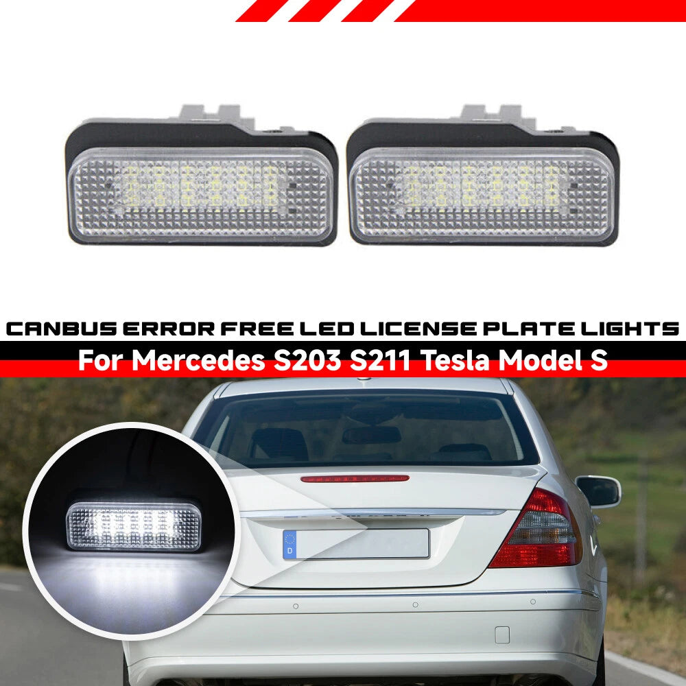 LED License Plate Light Pair for Mercedes C/E/CLS Class W203 W211 S211 W219 R171