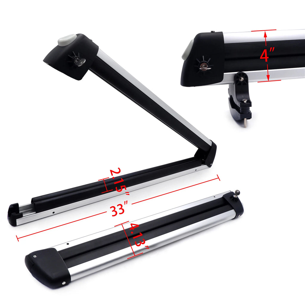 Rooftop SnowRack Plus Ski Rack for Cars (Fits 6 Pairs Skis, 4 Snowboards)