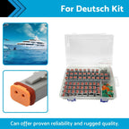 2X Deutsch DT 2 Way Connector Kit 233pcs Waterproof for Auto Marine (12-24V)