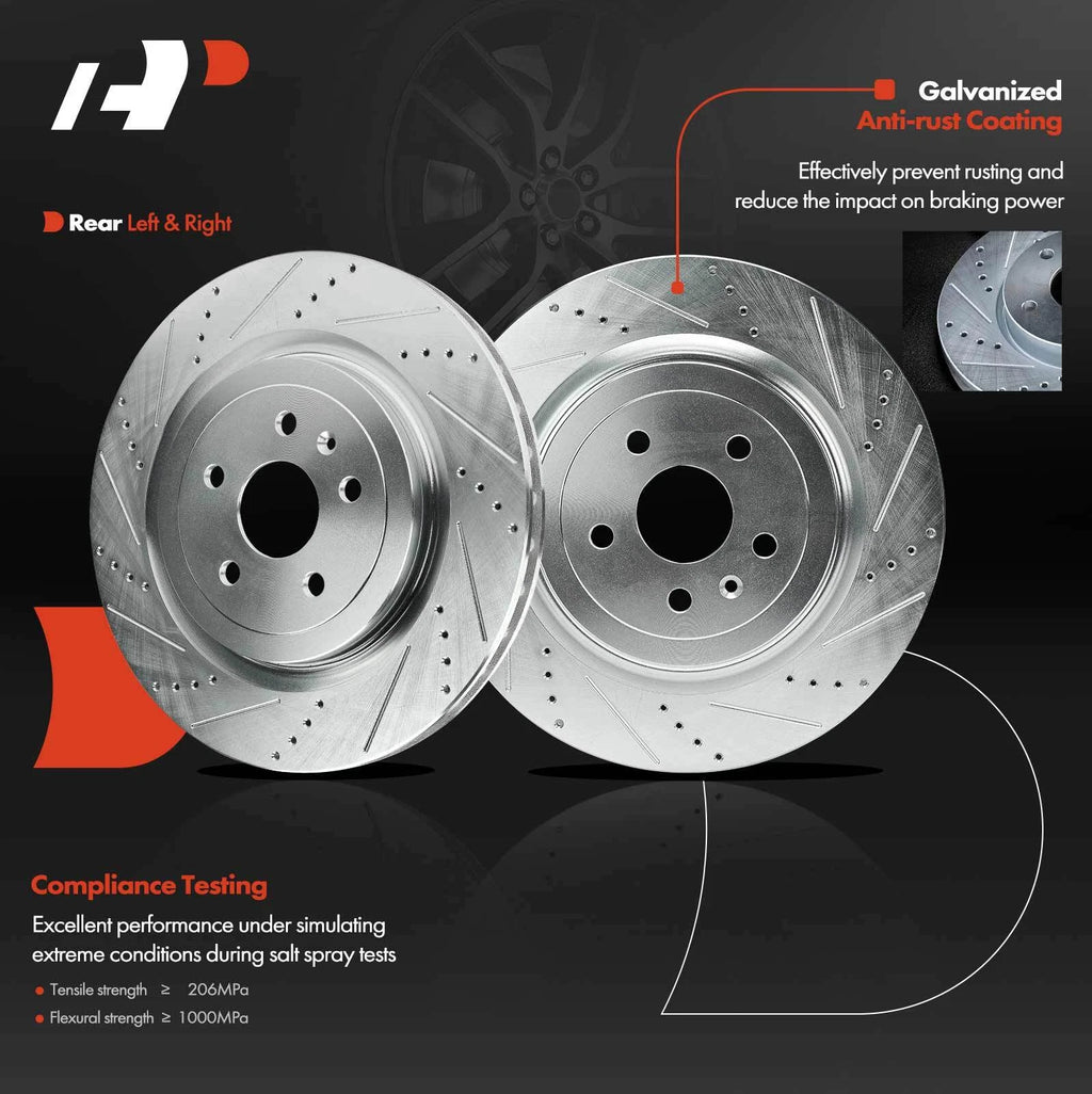 Rear Drilled Brake Rotors for Chevy Camaro (2010–2015)