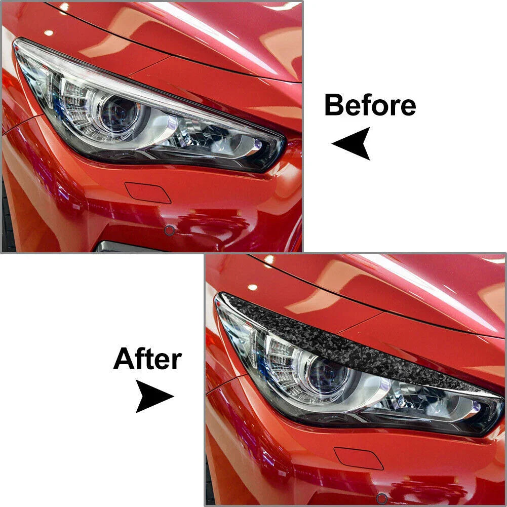 Forged Headlight Eyebrow Eyelid Covers for Infiniti Q50 (2014-2022)