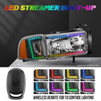RGB Light Bar Chrome/Amber Headlights for Dodge Ram 1500 2500 3500 (1994–2002)