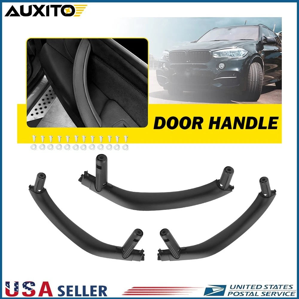 Set of 3 Black Interior Handle Trim for BMW X5 X6 F15 F16 (2014–2018)