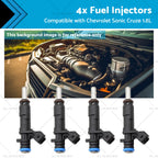 Set of 4 Fuel Injectors for Chevrolet Sonic Cruze 1.8L (2011–2016) 55570284 2173433