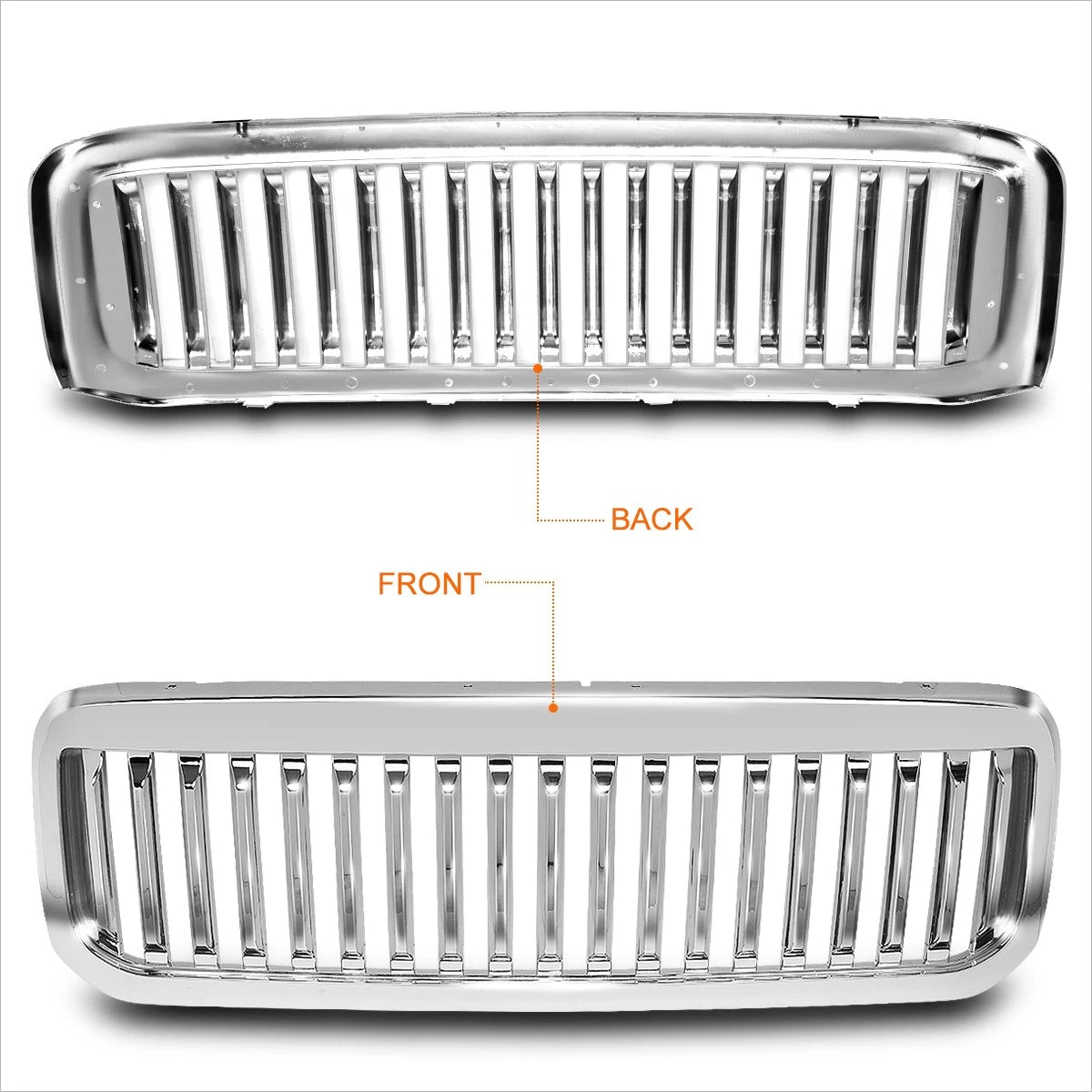 Chrome Front Bumper Grille Frame for Ford F250-F550 SD (1999–2004)