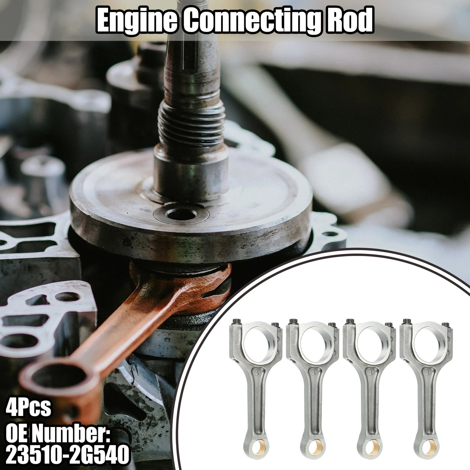 Set of 4 Engine Connecting Rods for Kia Optima Sportage 2.0L (2013–2015) No. 23510-2G440