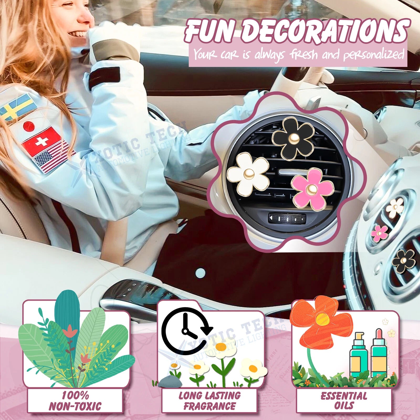 Daisy Flower Air Freshener for Car by Make Model (YYYY-YYYY)