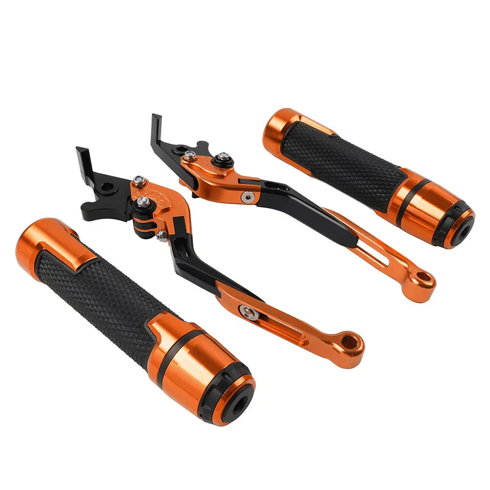 Orange Extendable Brake Clutch Lever Grip Set for BMW S1000R S1000RR (2014-2023)