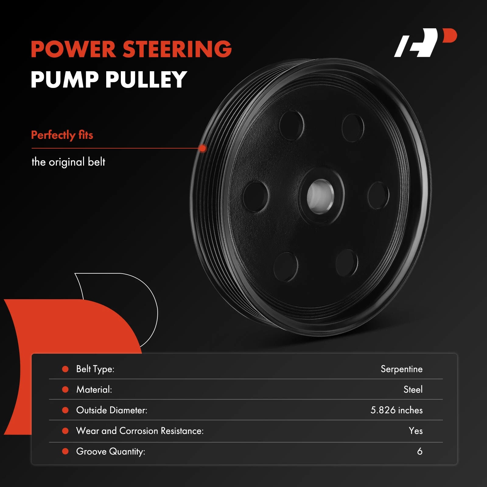 Power Steering Pump Pulley for Ford Taurus Ranger Lincoln (1986–2007)