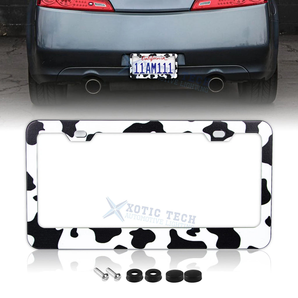 Cow Print License Plate Frame Border for Universal Car Truck SUV (Universal)