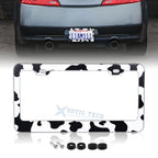 Cow Print License Plate Frame Border for Universal Car Truck SUV (Universal)