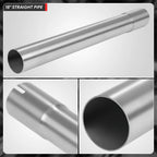 18" Long 18-Gauge Stainless Steel Exhaust Pipe 2" OD for DIY Projects