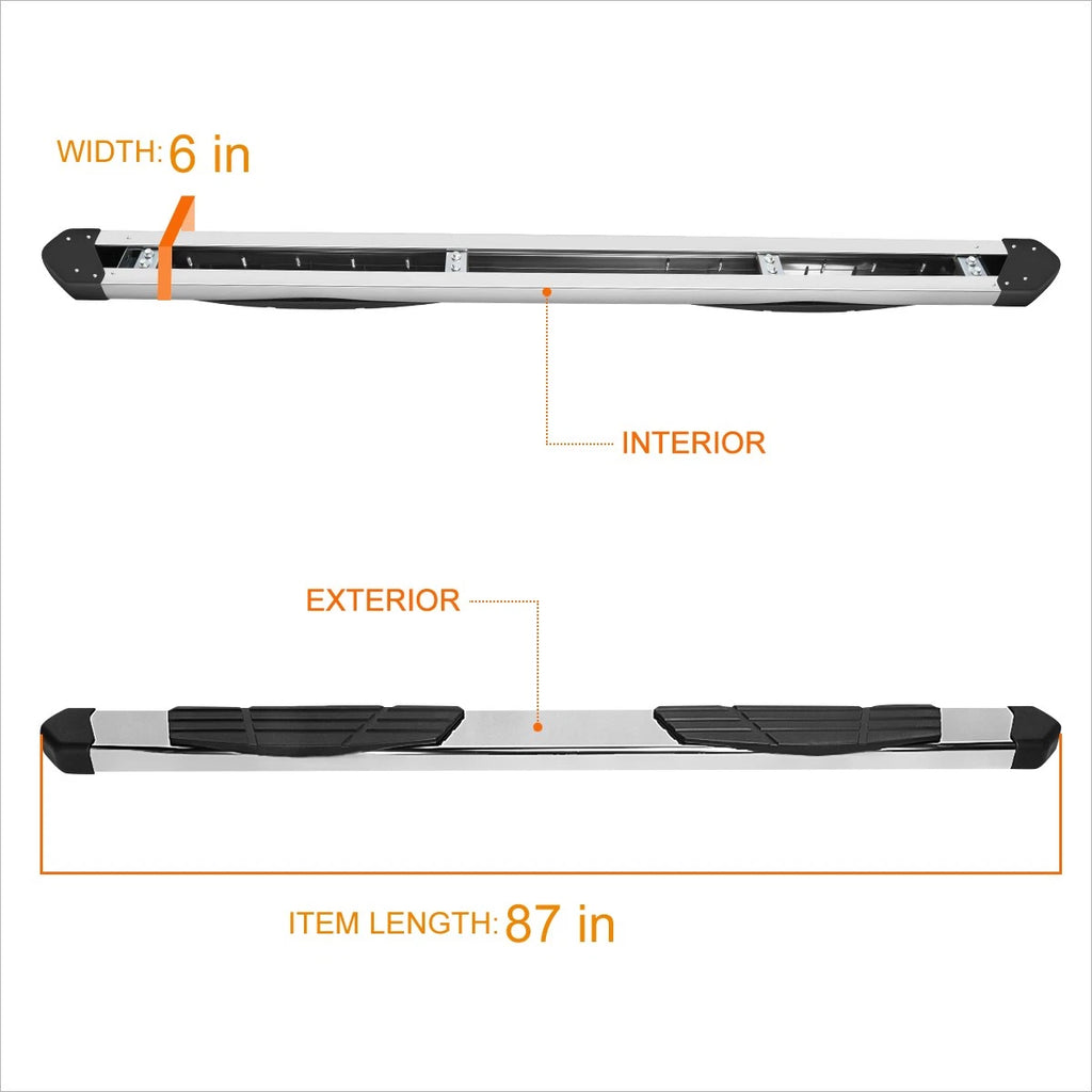 Set of 2 Chrome Side Step Nerf Bars for Toyota Tundra CrewMax (2022–2024)