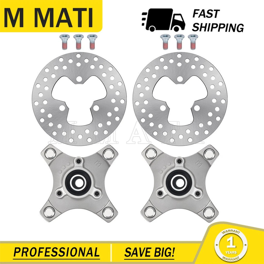 Set of 2 Front Left & Right Wheel Hubs w/Brake Disc for Honda TRX250EX (2001–2008)