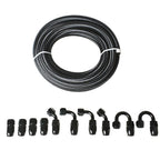 Braided Fuel Hose Line Kit with Swivel Hose End Fittings - 20 Feet