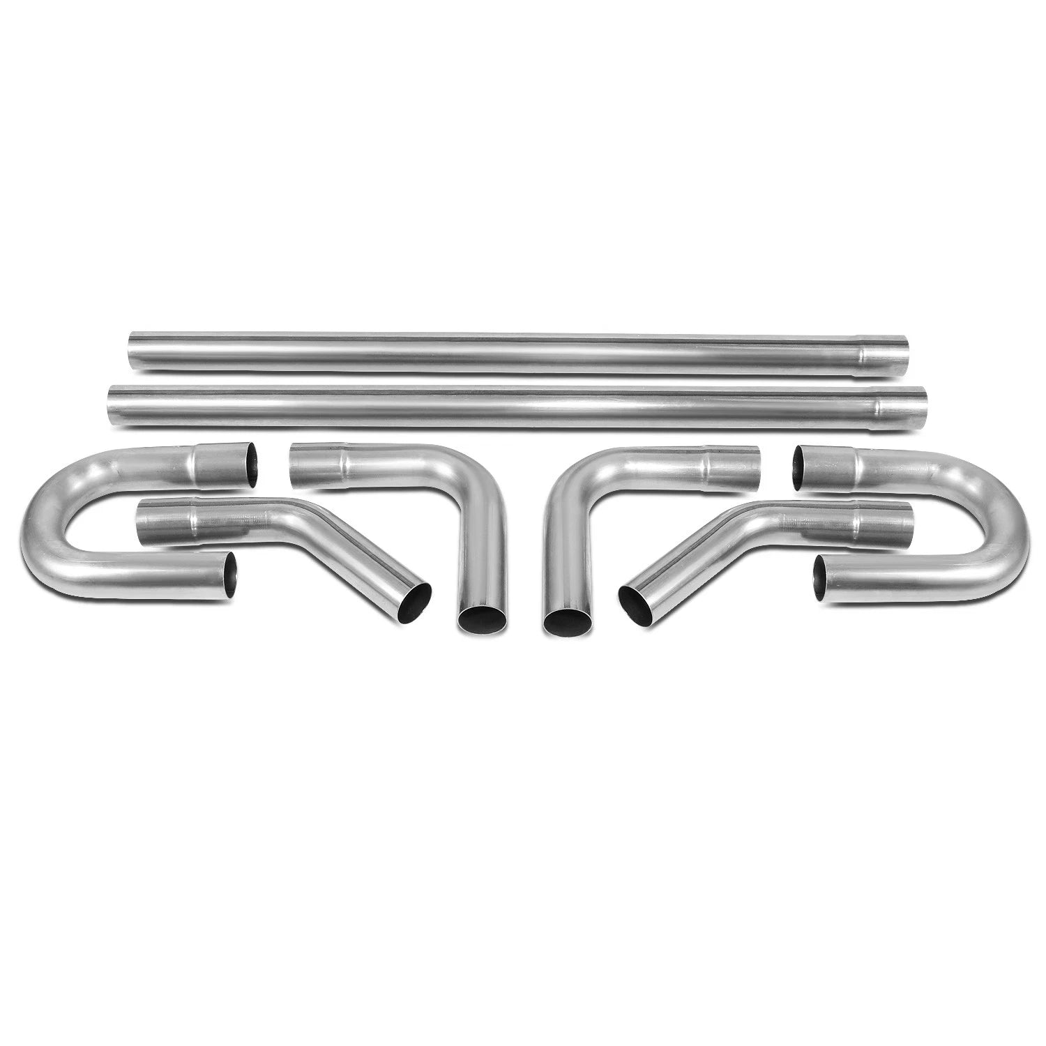 2.5" OD Universal Custom Exhaust Tubing Mandrel 90° U Bend Kit (8 Pcs)