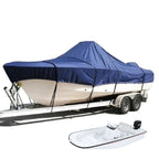 Heavy Duty Waterproof Boat Cover for Lowe 1440M Tiller Jon (Trailerable)