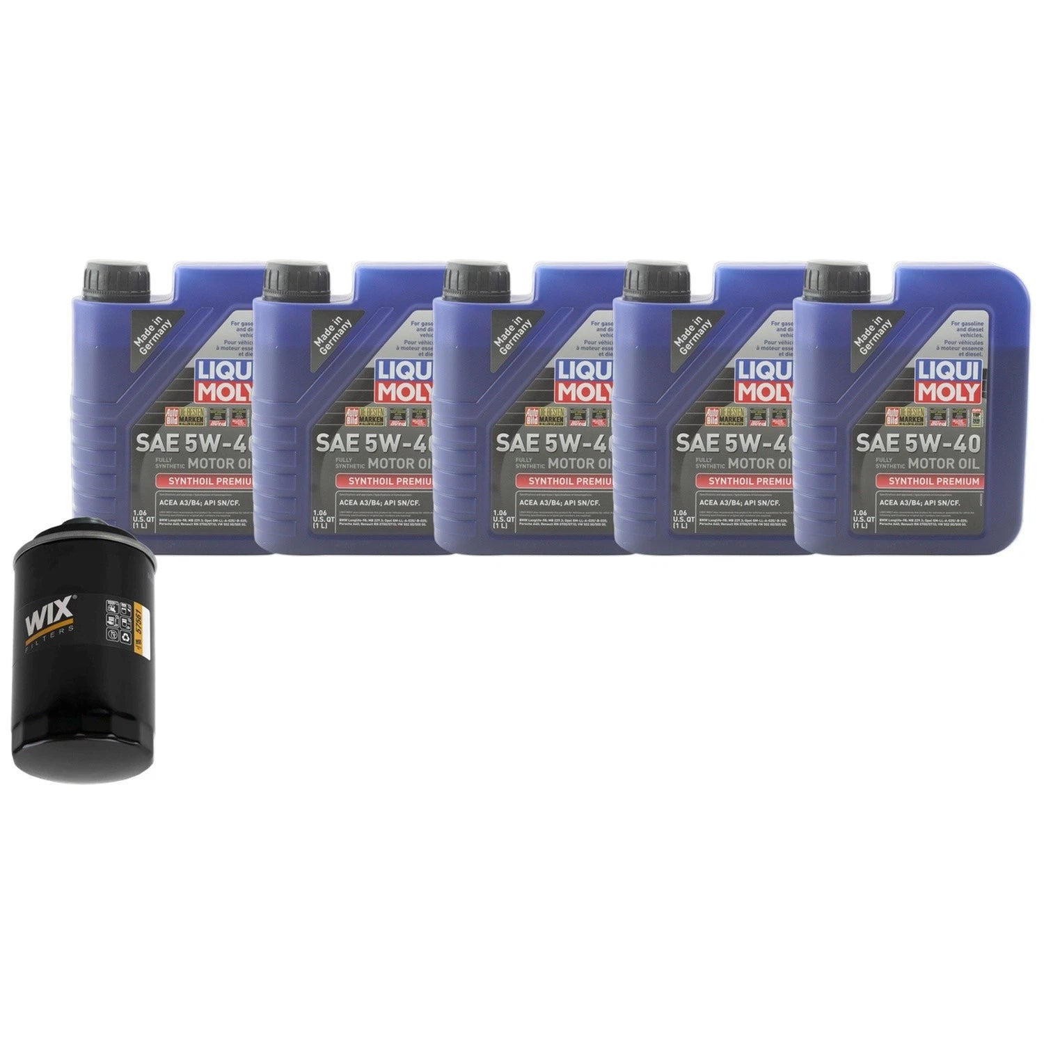 5L Liqui Moly Synthoil 5W-40 Engine Oil Change Kit for A3 CC Eos (2006–2016)