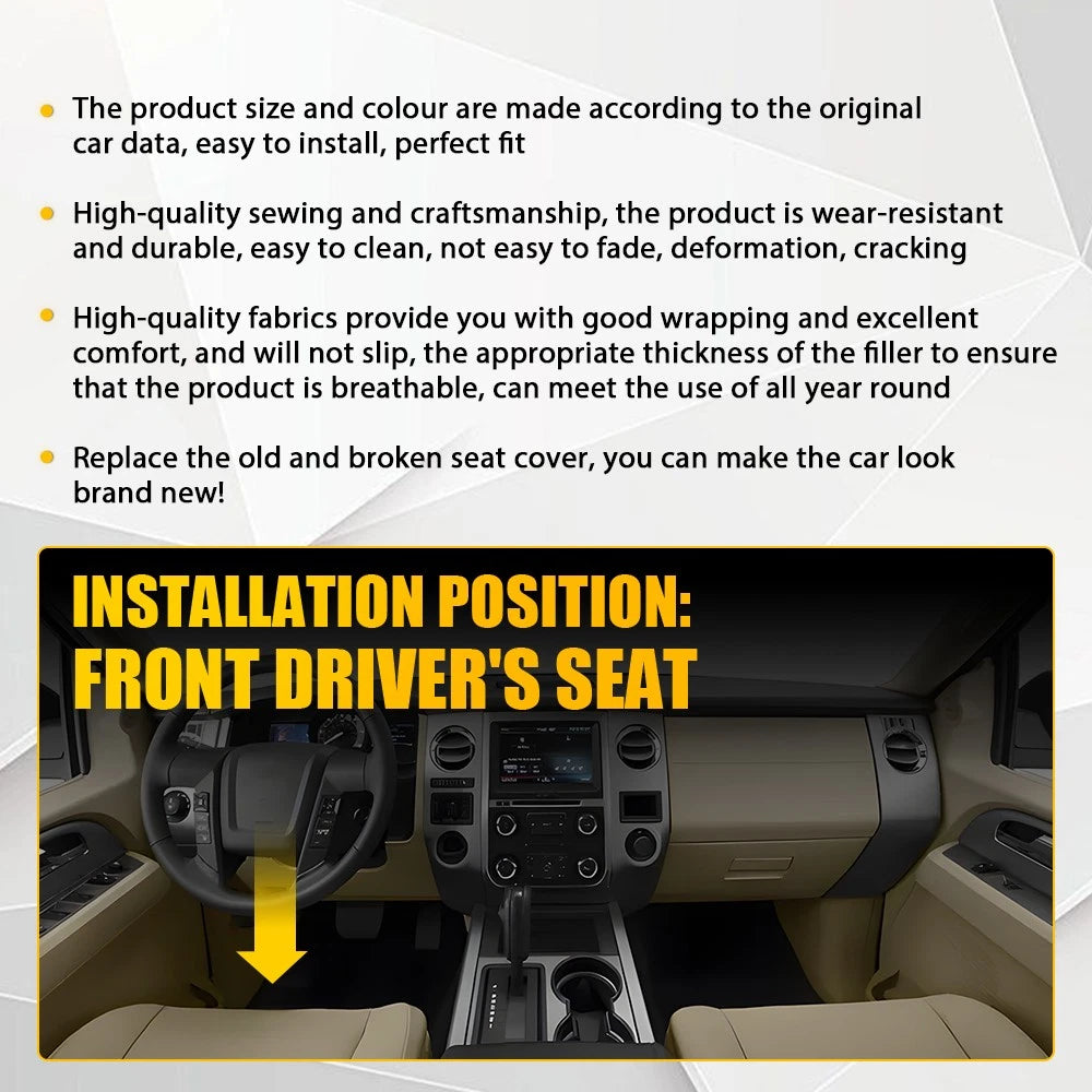 Driver Bottom Seat Cover with Perf Leather for Ford Expedition (2015–2017)