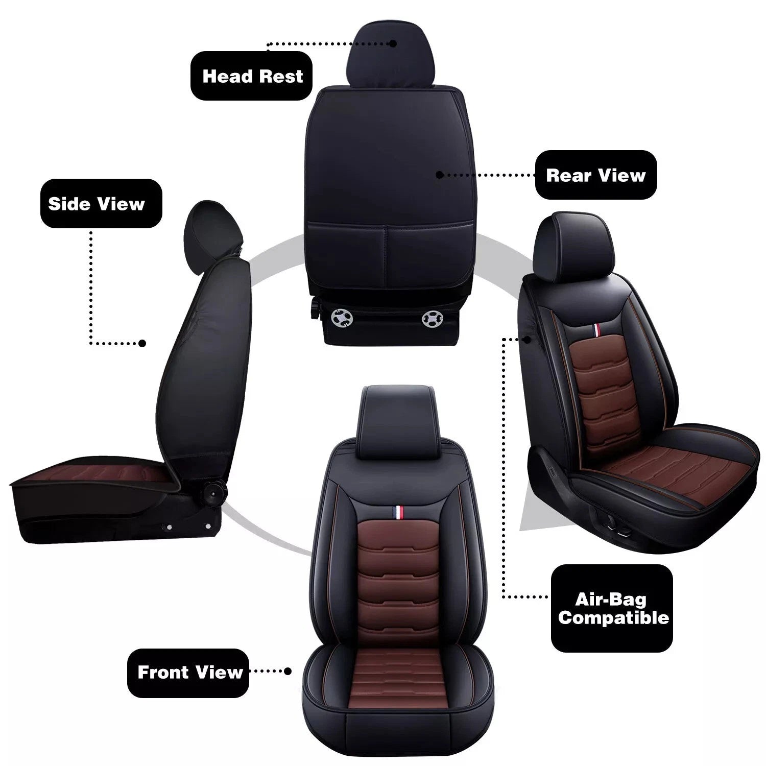 Deluxe Leather Seat Covers for Ford (5-Seat Full Set)