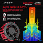 2X NOVSIGHT 9005 + 9006 LED Headlight Bulbs 6500K White 500% Bright