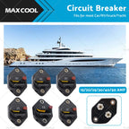15A-50A Circuit Breaker for 12V 24V DC (Waterproof, Manual Reset)