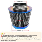 3" Blue High Flow Inlet Cold Air Intake Filter for Cars