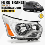 Halogen Headlight Chrome Right RH for Ford Transit 150 250 350 (2015–2022)