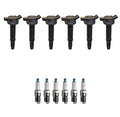 Set of 6 Ignition Coils & 6 U-Groove Spark Plugs for Ford Mercury V6