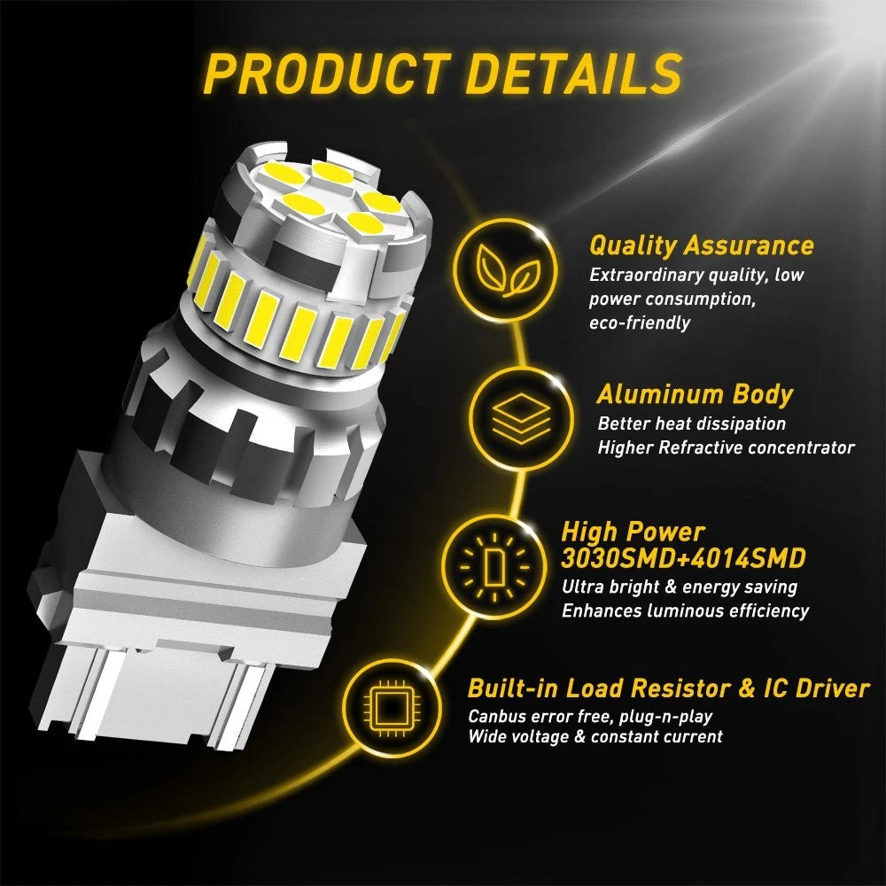 2X AUXITO 3157 3156 LED Backup Reverse Light Bulbs (2400LM, Canbus Error Free)