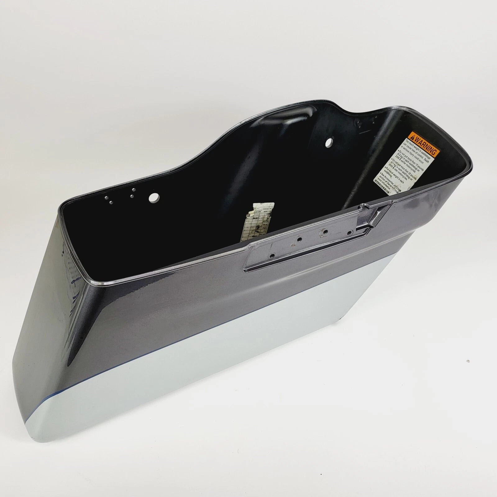 Right Side Saddlebag for Harley Davidson (2014–2023) 2 Tone Silver with Blue Pin