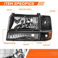 RGB LED Light Bar Bumper Headlights for Ford F150-F350 Bronco (1992–1996)