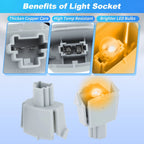2X License Plate Light Housing Socket Plug w/ LED for Honda Civic Accord 