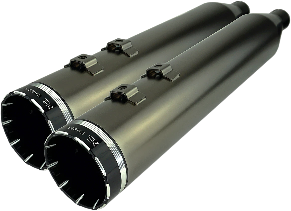 4-1/2" Slip-On Mufflers for Harley Davidson (Smoked Chrome, HP-Plus)