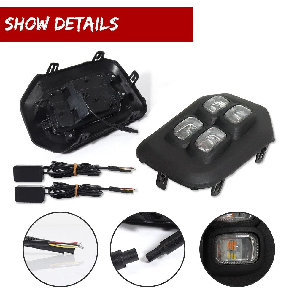 2X DRL LED Fog Lights for Toyota Tacoma (2016–2023) Amber Turn Signal